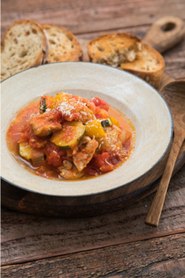Chicken Ratatouille with Baguette