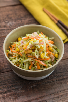 Sesame Cabbage and Ham Coleslaw