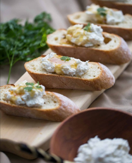 Crostini with Ricotta Honey